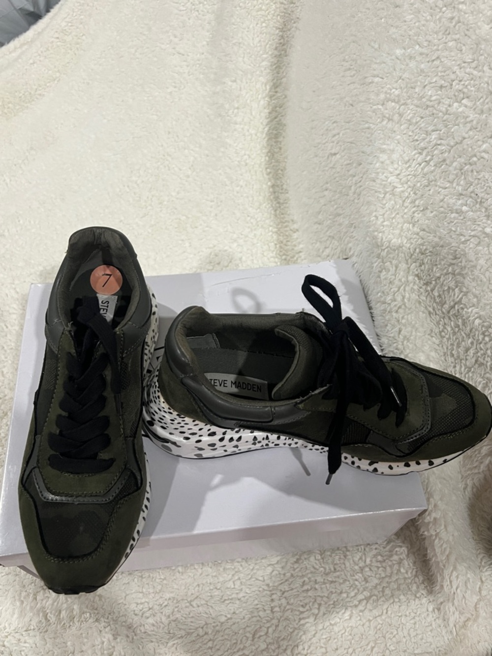 Steve Madden Olive & Black Chunky Sole Sneakers
